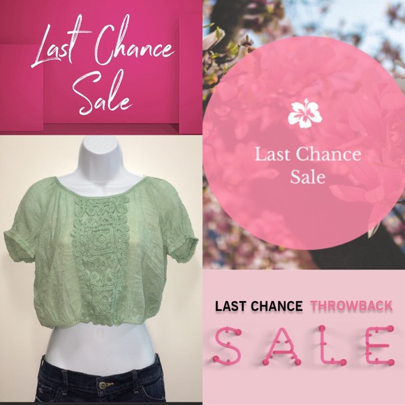 E&M Tops - Last Chance 2/28 ⏱ EUC E&M Crochet Detail Crop Top